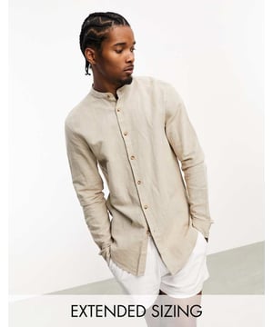 Shirts by ASOS DESIGN Do the smart thing Grandad collar Button placket Long sleeves Regular fitSold By: Asos