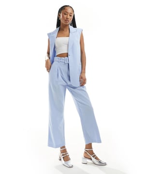 Trousers & Leggings by ASOS DESIGN Make your jeans jealous High rise Belt loops Concealed fly Belted waist Functional pockets Straight fitSold By: Asos