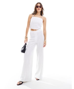 Trousers & Leggings by ASOS DESIGN Part of a co-ord set Top sold separately High rise Concealed fly Wide legSold By: Asos