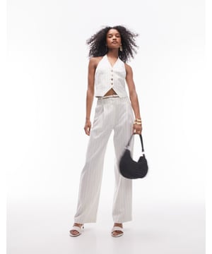 Trousers & Leggings by Topshop Welcome to the next phase of Topshop Waistcoat sold separately High rise Belt loops Functional pockets Straight fitSold By: Asos
