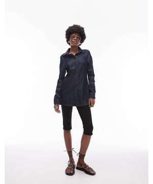 Tops by Topshop This is Topshop Spread collar Button placket Longline cut Slim fitSold By: Asos