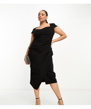 Dresses by ASOS Curve All other dresses can go home Sweetheart neck Cap sleeves Zip-back fastening Slim fitSold By: Asos