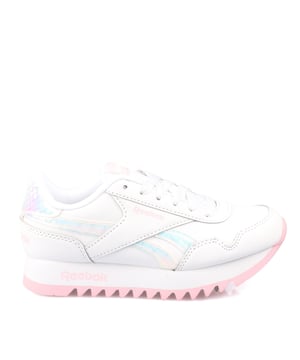 Juniors Reebok Royal Classic Jogger Platform Trainers in white pink.- Synthetic upper.- Lace fastening.- Lightly padded ankle and tongue.- Lightly cushioned footbed.- EVA midsole.- Rubber sole.- Ref.: 100074990