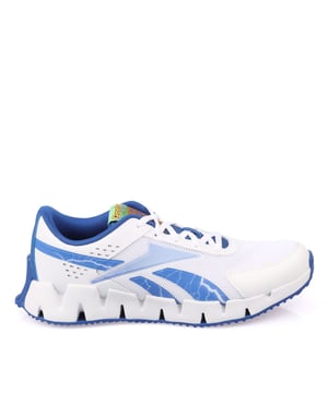 Juniors Reebok Zig Dynamica 2.0 Sneakers in wit blauw. - Synthetisch en textiel bovenwerk. - Vetersluiting. - Reebok branding. - Textielen voering. - Rubberen en synthetische zool. - Ref.: 100220295