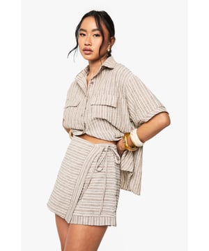 Parade your pins in a pair of shortsA versatile day-to-night option, new season shorts aren't all about showing some leg - think mid-length culottes and borrowed-from-the-boy longline styles for a more conservative take on the cropped length. But flesh-baring styles are still big for nights out, with shouty sequin shorts statement and denim hotpants easy to wear for cool-casual evenings. Dress down embellished designs with a slogan tee for added edge.