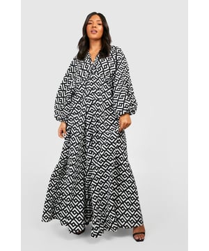 Capture your everyday style with this plus size smock dress from our updated collection. Featuring a lightweight, breezy fabric in a 1920s style, this loose fitting, free moving dress is made with extra fabric for the perfect fit. Loved for its 'throw on and go' vibe and seriously flattering fit, the smock dress has become a must-have shape in every curve girl's collection. Comfort is key with a plus size summer smock dress, so just team it with chunky sandals or your go-to trainers. Easy dressing never looked so good.Style: Smock DressFabric: LinenLength: MaxiNeckline: PlungeSleeve Length: Long Sleeve