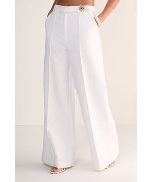 Sun Trim Belted Tailored Trousers