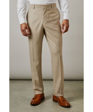 Slim fit design with a tailored silhouette that defines the leg without restricting movement
        Textured woven fabric adds subtle dimension and visual interest to your formal attire
        Classic flat front styling for a clean, contemporary appearance
        Functional side pockets and button-fastened back pockets for practicality
        Versatile neutral tone that pairs effortlessly with various shirt and jacket combinations
    
    These textured slim fit trousers from Burton deliver refined style with modern sensibility. The tailored cut creates a sharp silhouette that's ideal for the gentleman who appreciates classic styling with contemporary proportions. Perfect for work-to-weekend versatility, pair them with the matching jacket for formal occasions or team with a crisp white shirt as shown for smart-casual events. The textured fabric adds character whilst maintaining a sophisticated appearance that works brilliantly for important meetings or social gatherings. These trousers coordinate seamlessly with brown leather brogues and a complementary belt for a polished finish. An essential addition to any discerning wardrobe, these trousers will become your go-to choice for everything from business meetings to sophisticated evening events at your local gastropub.
