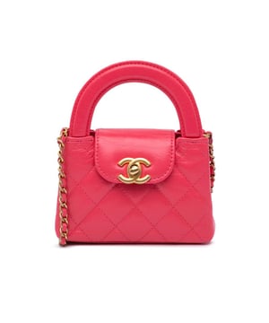 This satchel features an aged calfskin leather body flat leather handles a leather woven chain link shoulder strap a top flap with turn lock closure and an interior slip pocket.Brand: ChanelCondition: Pre-lovedType: SatchelRating: ABMain Material: LeatherDimensions (LxWxD): 8x11.5x3Strap Drop: 58Handle Drop: 5Comments: Lock Scratched. Exterior Front Scratched. Exterior Handle Scratched. Exterior Side Creased. Exterior Top Creased.