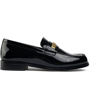 A statement piece crafted from premium high-shine patent leather. This sophisticated loafer by Holland Cooper is adorned with iconic gold hardware over the toe for a distinctive and luxurious touch. Perfect for elevating any outfit, the Abbot Loafer seamlessly blends timeless design with bold branding, making it a must-have addition to your footwear collection.