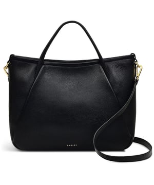 Bolso tote Radley Eastney Street negro para mujer, fabricado en piel. Incluye: cierre de cremallera superior, herrajes dorados, correa de hombro ajustable, etiqueta colgante y medidas: 23 cm de alto x 32 cm de ancho x 10 cm de profundidad.