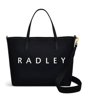 Bolso tote negro Radley Southwell Gardens para mujer, confeccionado en algodón. Incluye cierre de seguridad, correa de hombro ajustable, logo Radley, cremallera interior y medidas: 25 cm de alto x 33 cm de ancho x 10 cm de profundidad.
