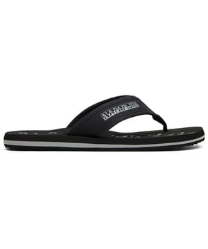 The Napapijri Elm delivers effortless summer style in sleek black. These contemporary flip flops combine durability with comfort, featuring reinforced nylon upper straps that withstand beach-to-bar transitions. The microporous EVA sole provides exceptional cushioning for all-day wear, while maintaining a lightweight feel. Perfect for casual outings or poolside lounging, these sandals embody Napapijri's signature blend of practical design and understated elegance. An essential addition to your warm-weather wardrobe.