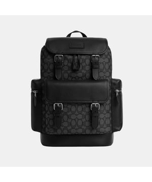 Sprint Backpack in Signature Jacquard, Luggage sleeve, Inside zip, cell phone and multifunction pockets
 Inside tech sleeve, Outside zip and flap pockets,  Length: 29.00 cm,  Width: 16.50 cm,  Height: 45.00 cm