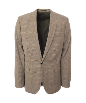 The River Island suit jacket in brown check is a stylish and versatile piece. Made from a blend of 67% polyester and 33% viscose, it offers a comfortable and durable wear. The brown check pattern adds a touch of sophistication and modernity, making it suitable for various occasions. Its tailored fit ensures a polished and sleek look, perfect for both formal and semi-formal events. This jacket is a great addition to any wardrobe, combining classic style with contemporary design.