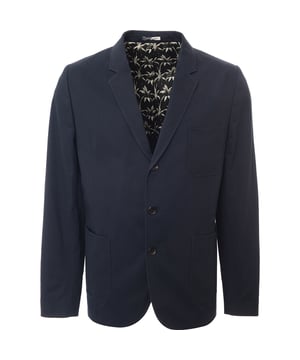 The Paul Smith Men?s Buggy Lined Jacket from the Spring/Summer 2016 collection is a stylish and versatile piece. Made from a blend of 99% cotton and 1% elastane, this jacket offers a comfortable fit with a slight stretch for ease of movement.  The dark navy color adds a classic touch, making it suitable for various occasions.