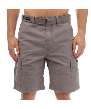 Heren Superdry Vintage Heavy Cargo Shorts in grijs. - Zes zakken ontwerp. - Drukknopen- en ritssluiting. - D-ring webbing riem. - Riemlussen. - Verstevigde zit. - Kenmerkende Superdry patch. - Ruime pasvorm. - 100% Katoen. - Ref: M7110401AHDP