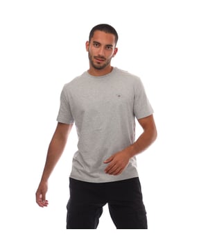 Mens Gant Embroidered Original Shield T- Shirt in grey.- Crew neck.- Short sleeves.- GANT graphic embroidered at chest.- Regular fit.- 100% Cotton.- Ref: 200329593