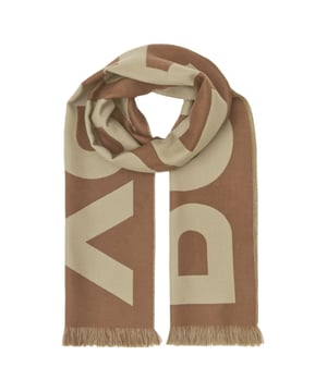 Experience the ultimate luxury and comfort with this Burberry Logo Birch Brown Wool Jacquard Scarf. Made from 100% wool, this scarf boasts a large Burberry text design that adds a touch of sophistication to any outfit. The generous size of 186x33cm ensures full coverage and warmth, making it the perfect accessory for any occasion. Embrace the iconic and timeless style of Burberry with this must-have accessory