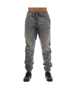 Heren Diesel D-Lab Track Sweat Jeans in denim.- Elastische tailleband met een trekkoord.- Zakken aan de zijkanten.- Geribde boorden.- Klein logo-opdruk aan de voorkant.- Regular fit.- 98% Katoen  2% Elastaan- Ref: A11882068JS01