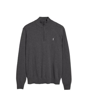 Verleihen Sie Ihrem Look eine raffinierte Note mit unserem Strickpullover aus Baumwolle für Herren. Er verfügt über einen praktischen halben Reißverschluss und gerippte Details an Kragen, Ärmeln und Taille für einen perfekten Sitz und eine ideale Passform. Das dezente marineblaue Nahtband am Kragen mit eingraviertem Polo Club Logo unterstreichen die Eleganz dieses Pullovers. Charakteristische Stickerei unseres Rigby Go-Logos in Kontrastfarbe auf der Brust. Ein vielseitiges Kleidungsstück, das sowohl zu einem lässigen als auch zu einem formelleren Look passt.