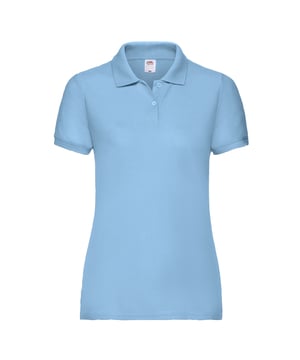 65% Polyester, 35% Baumwolle. Design: Unifarben. Knopfverschluss. Knopfleiste mit zwei Knöpfen, Auschneidbares Etikett, Pflegeleicht, Selbstgefärbte Knöpfe, Geformte Seitennähte. Passform: Weibliche Passform. GSM (Gramm pro Quadratmeter): 180. Nachhaltigkeit: Amfori-Freigabe, Better Cotton Initiative, BSCI, Verein für faire Arbeit, Hergestellt ohne Kinder- oder Zwangsarbeit, Oeko-Tex Standard 100 zertifiziert, WRAP Zertifikat. Mit Bündchen, Kurzärmlig. Schaftrand zum Umklappen. XS: 76,2 cm. S: 81,28 cm. M: 86,36 cm. L: 90,17 cm. XL: 96,52 cm. XXL: 102 cm.