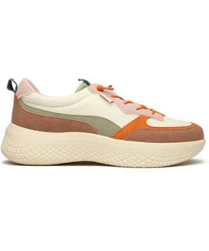 Zapatillas Rocket Dog Gravel Pella para mujer, confeccionadas en tejido y suela de goma. Incluyen: suela de espuma afelpada, sistema de cordones elásticos y suela gruesa.