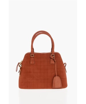 Lente-Zomer, Rood, Ritssluiting, Binnenzak, Verstelbare schouderband, Afneembare schouderband, Leer, Schoudertas, Gemaakt in Italië, Suède, LxHxB: 23x23x11cm