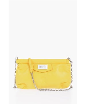 Primavera-Verano, Amarillo, Logotipo, Bandolera extraíble, Bolsillo interior, Piel, Bolso de hombro, Bolso de mano, Hecho en Italia, SAN VALENTÍN, LxAxP: 29x17x7 cm