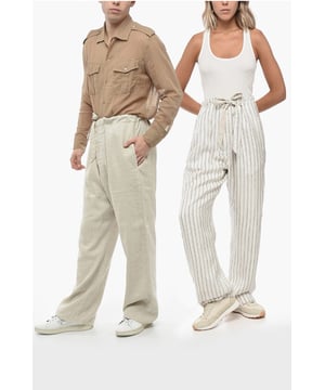 Primavera-Verano, Beige, 2 bolsillos, Cintura con cordón, Reversible, Hecho en Italia, Bolsillo de ojal, Parte delantera plana, Cintura normal, MATIZES TIERRA