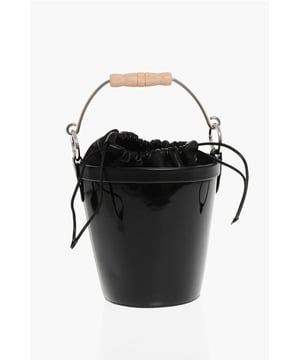 Primavera-Verano, Negro, Piel, Bolso de mano, Hecho en Italia, Casual, LxAlxAn: 22x21x17cm