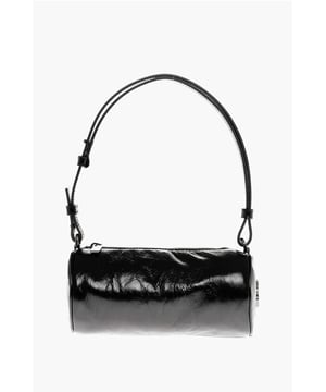 FRAUENTAG, Frühling-Sommer, Schwarz, Logo, Metall, Leder, Einfarbig, Reißverschluss, Innen gefüttert, Umhängetasche, Made in Italy, ST VALENTINE, LxHxT: 20x9x9cm