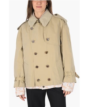 Frühling-Sommer, Beige, Knöpfe, Ärmel mit Knöpfen, Lange Ärmel, Steppfutter, 2 Taschen, Zweireihige Jacke, Made in Italy, Paspeltasche, ERDNUANCEN
