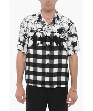Otoño-Invierno, Origen preferencial de la UE (FTA/TCA), Blanco y negro, Botones, Estampado, Diseño de cuadros, Mangas cortas, Hecho en Italia, Cierre delantero, Diseño con estampados, SAN VALENTÍN, Corte cuadrado