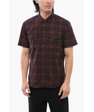 Primavera-Verano, Rojo, Manga corta, Diseño de cuadros, Botones