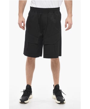 Primavera-Verano, Negro, Cintura elástica, Bolsillos, Frente plano, Cintura normal, Corte holgado
