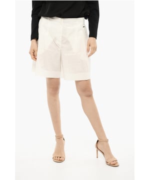 Weiß, 4 Taschen, Knöpfe, Reißverschluss, Vorderverschluss, Falten, Frühling-Sommer