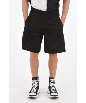 Frühling-Sommer, Schwarz, Elastischer Bund, 3 Taschen, Knöpfe, Made in Italy, Reißverschluss, Stretch, SOMMER-ESSENTIALS, City-Shorts