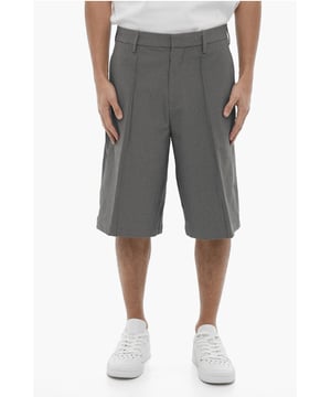 Frühling-Sommer, 4 Taschen, Grau, Knöpfe, Reißverschluss, Stretch, Gürtelschlaufen, Frontverschluss, Versteckter Verschluss