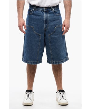 Primavera-Verano, Azul, Multibolsillos, Trabillas para cinturón, Algodón vaquero, Hecho en Italia, Pierna ancha y acampanada, Casual, Botones, Cierre de cremallera, Denim Rules