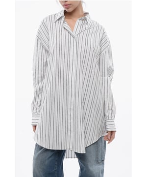 Primavera-Verano, Cuello francés, Blanco, Rayas, Botones, Mangas largas, Cierre de cremallera, Hecho en Italia, Cierre delantero