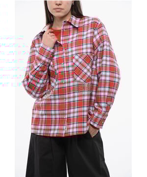 Primavera-Verano, Cuello francés, Rojo, Diseño de cuadros, Botones, Mangas con botones, Mangas largas, Forrado, 2 bolsillos, Hecho en Italia, Cierre delantero, Flecos, Logotipo