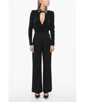 Primavera-Verano, Hecho en Italia, Cuello francés, Negro, Mangas largas, SAN VALENTÍN