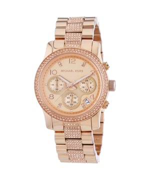 Michael Kors Dameshorloge Kwarts Roosgoud• Materiaal kastdeksel: Roestvrij staal• Soort glas: Mineraal• Materiaal Band: Roestvrij Staal• Kleur kast: Roosgoud• Waterdichtheid: 50 m (5 ATM)• Diameter: 38