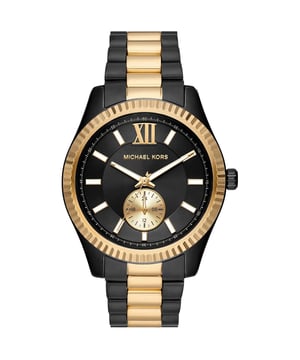 Michael Kors Unisex Horloge Kwarts Zwart• Materiaal kastdeksel: Roestvrij staal• Soort glas: Mineraal• Materiaal Band: Roestvrij Staal• Kleur kast: Zwart• Waterdichtheid: 50 m (5 ATM)• Diameter: 45 mm