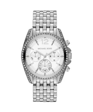 Michael Kors Dameshorloge Kwarts Zilver• Materiaal kastdeksel: Roestvrij staal• Soort glas: Mineraal• Materiaal Band: Roestvrij Staal• Kleur kast: Zilver• Waterdichtheid: 50 m (5 ATM)• Diameter: 39 mm