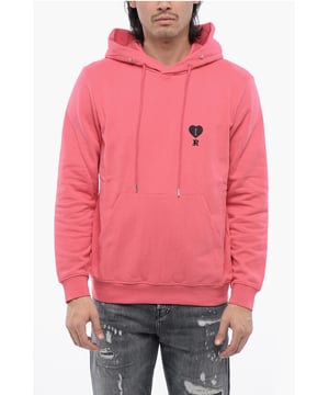 Mühelos cool, Frühling-Sommer, Gebürstet, Rosa, Kordelzug in der Taille, Kapuze, Lange Ärmel, Stickerei, Logo, Elastischer Bund, Hergestellt in Portugal, ST VALENTINE