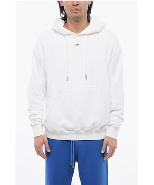 Mühelos cool, Frühling-Sommer, Weiß, Gebürstet, Lange Ärmel, Logo, Aufdruck, Hergestellt in Portugal, Kapuze, Taschen