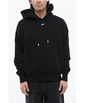 Mühelos cool, Frühling-Sommer, Schwarz, Kapuze, Gebürstet, Stickerei, Logo, Made in Italy, Lange Ärmel, Taschen