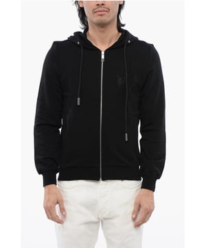 BRILLANTE, Primavera-Verano, Negro, Cintura con cordón, Capucha, Cintura elástica, Cepillado, Bolsillos, Mangas largas, Cierre de cremallera, Estrás, SAN VALENTÍN